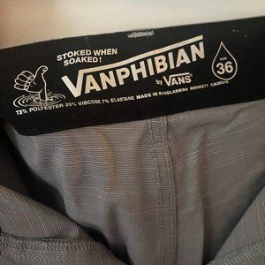 VANS Vanphibian Teller Gray Board Shorts Size 36